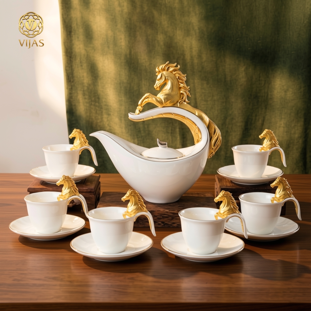 Bộ Ấm Chén Sứ Khởi Mã Hanh Thông